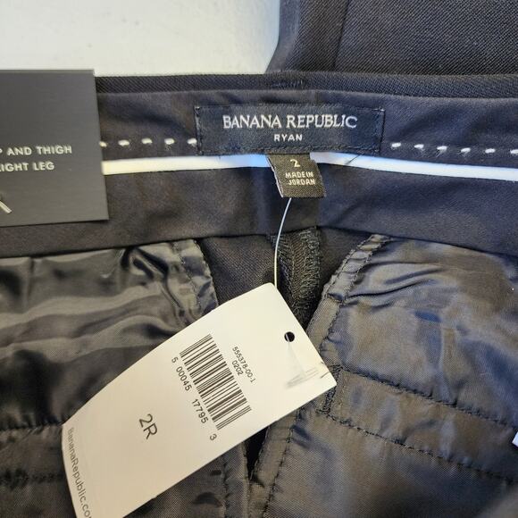 Banana Republic Ryan Slim Straight-Fit Washable Bi-Stretch Pant Black Size 2 NWT - Picture 5 of 9